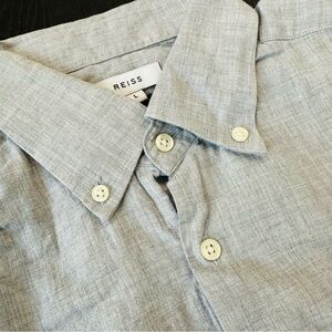 NWOT Reiss, Rapter Slim Fit Long-Sleeve Buttondown, Soft Grey, Large
